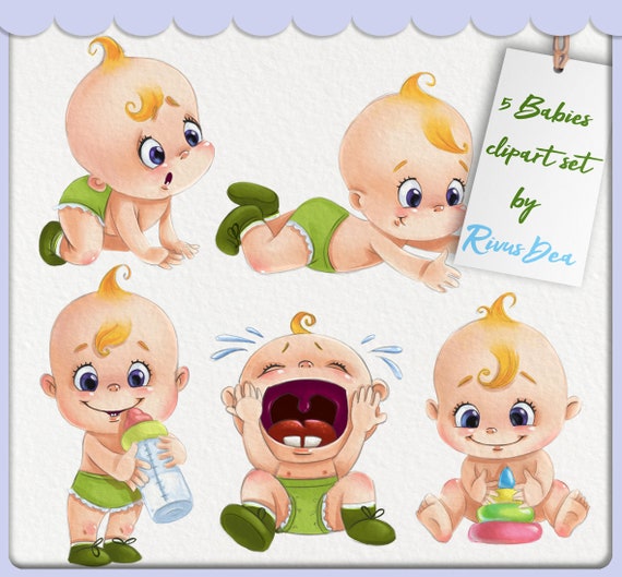 Baby Clipart Kid Clip Art Png Cute Baby Boy Girl Clipart Etsy