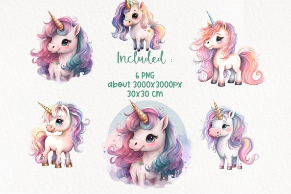 Unicorn PNG Clipart. Unicorn Face. FREE COMMERCIAL Use Cute Magic Birthday  Party Graphic Baby Girl Wreath, Rainbow, Flower, Gold, Pink, Star -   Denmark