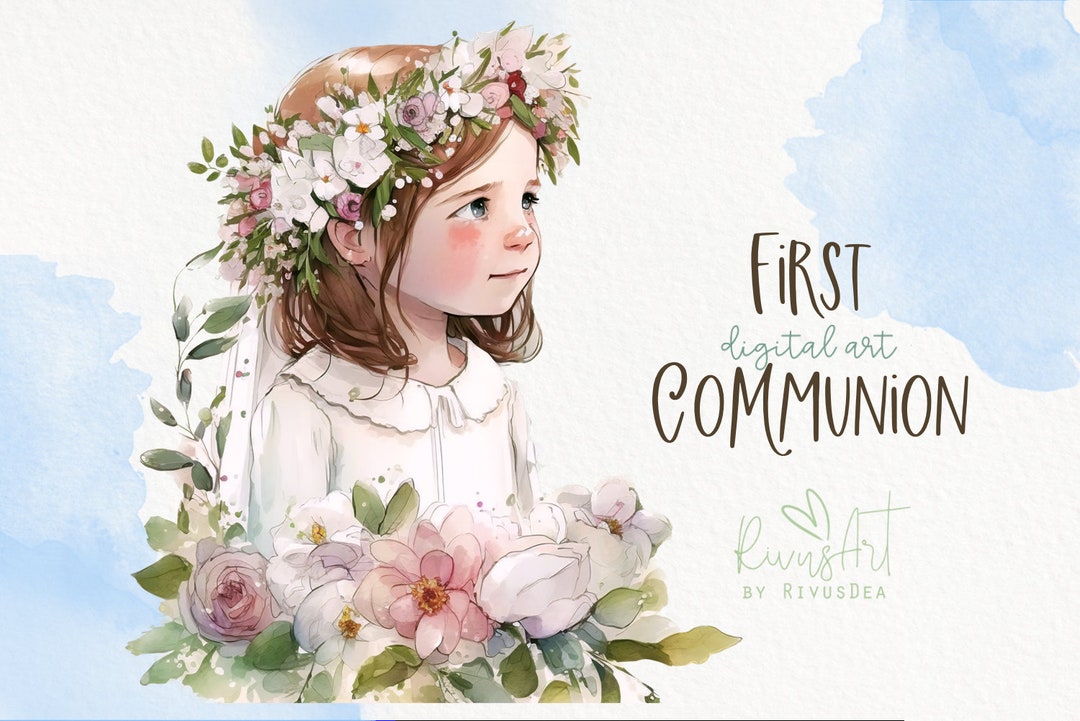 First Communion PNG Clipart Watercolor First Communion First Communion