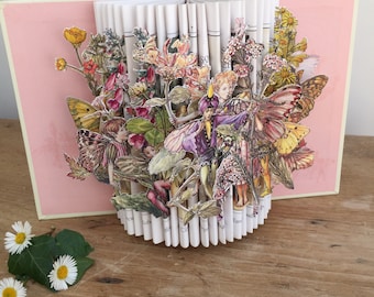 Flower Fairies of the  Summer Unique Book Sculpture