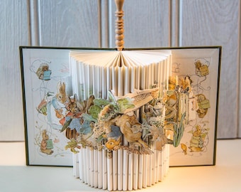 Beatrix Potters 'Peter Rabbit ' brought to life.  A Unique Book Sculpture perfect for nursery decor.