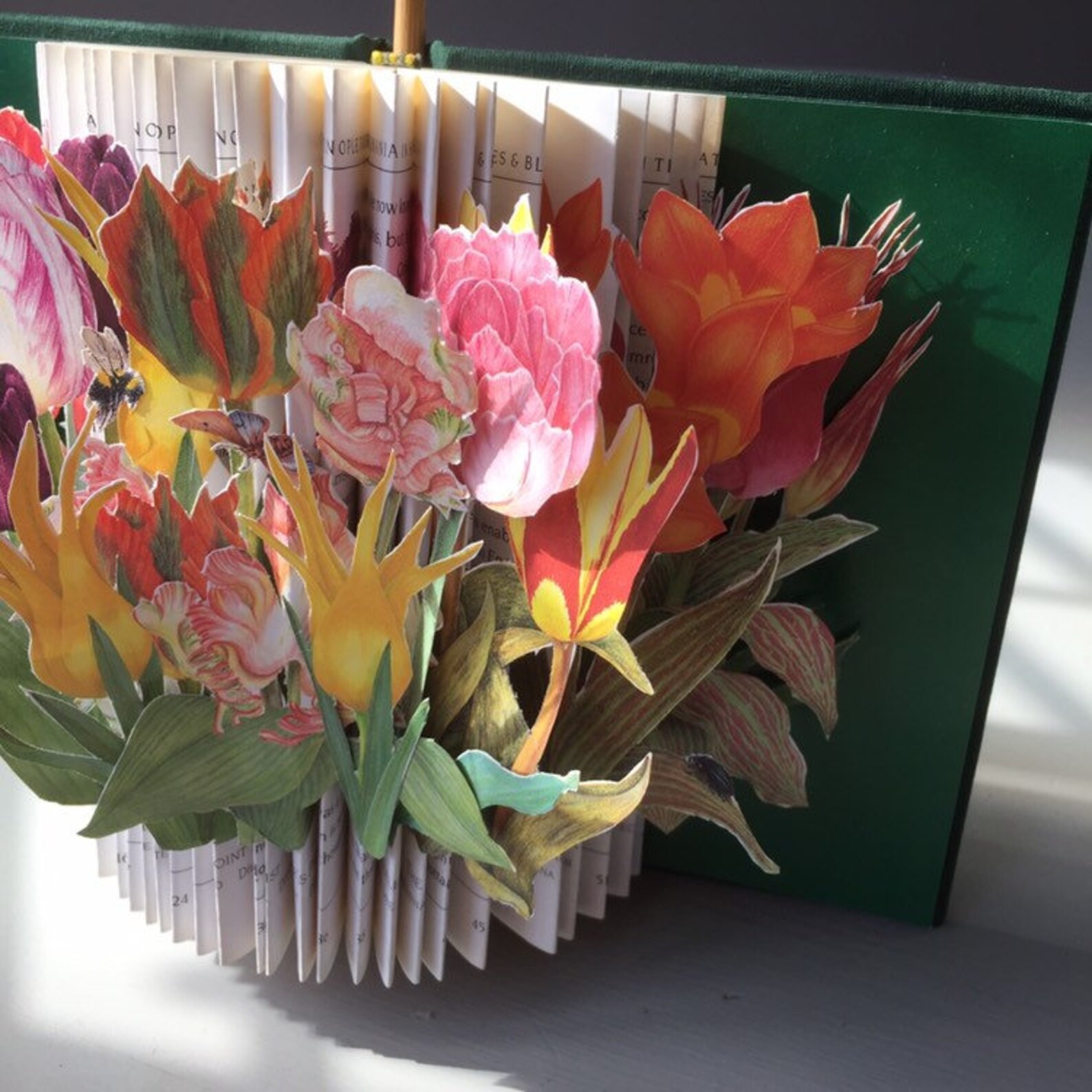 The Little Book of Tulips by Floras Gems. A Unique Book Sculpture