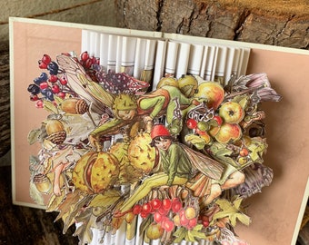 Flower Fairies of the Autumn Unique Book Sculpture