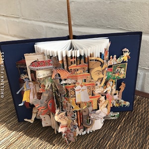 Indian Miniature Paintings . A Stunning Unique Book Sculpture
