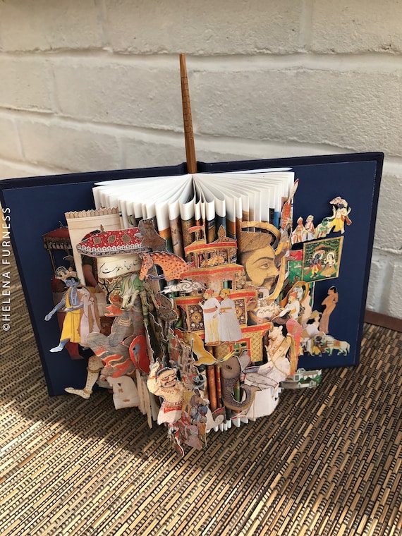 Indian Miniature Paintings . A Stunning Unique Book Sculpture
