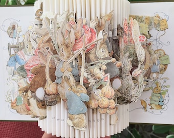 Beatrix Potters 'Benjamin Bunny' Unique Book Sculpture