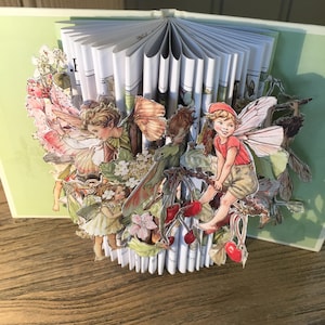 Flower Fairies Of The Trees Unique Book Sculpture