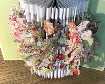 Flower Fairies Of The Trees Unique Book Sculpture