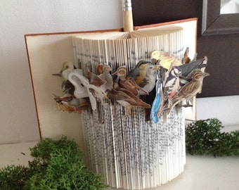 Unique 'Observer Book Of Birds' Book Sculpture