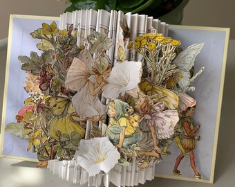 Flower Fairies of the Wayside Unique Book Sculpture