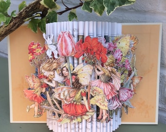 Flower Fairies of the Garden Unique Book Sculpture