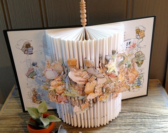 Beatrix Potters 'Tale Of The Flopsy Bunnies'.A Unique  Book Sculpture perfect for Nursery Decor