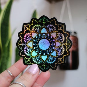 Autocollant holographique Mandala