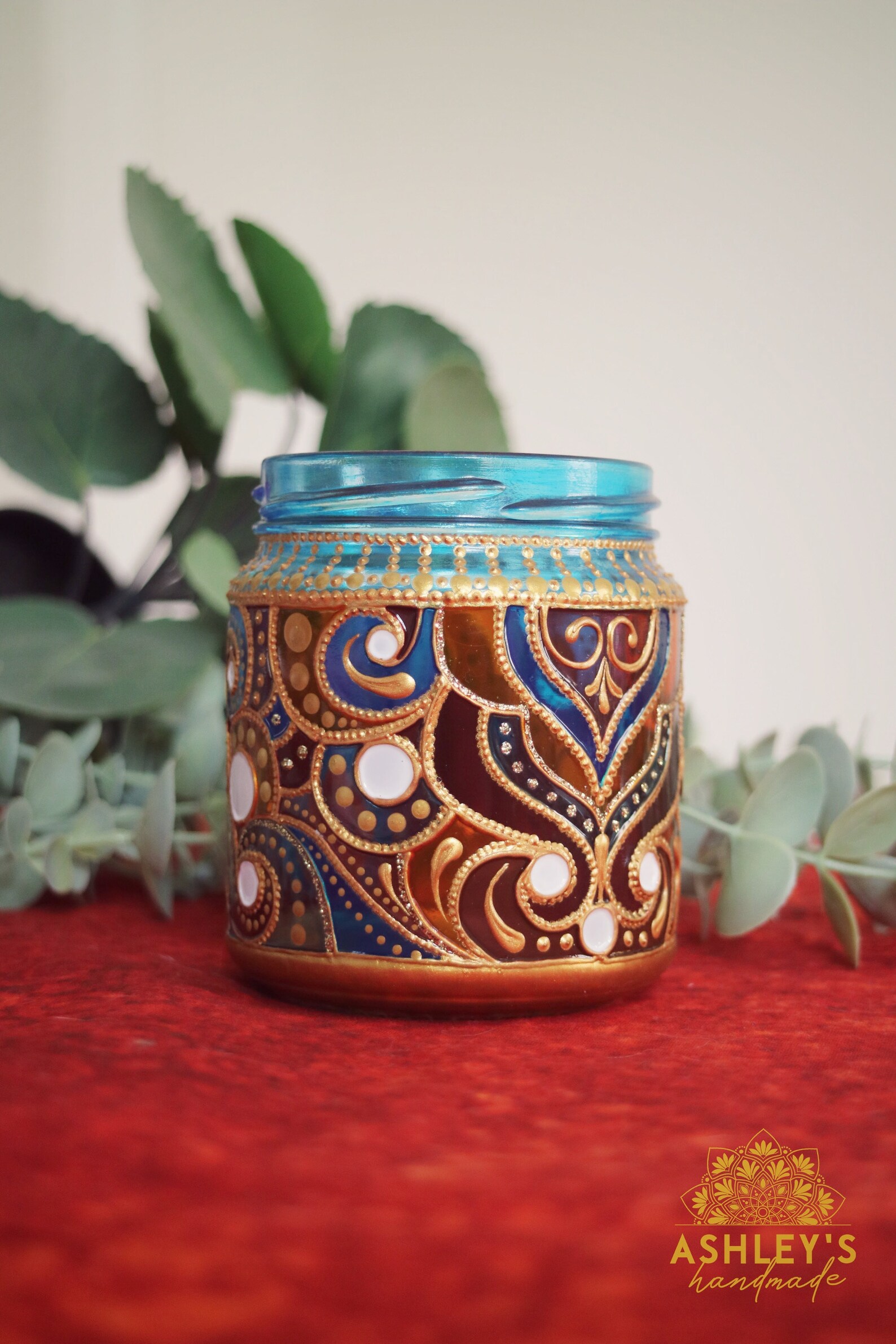 Tealight Candle Holder Jar Vintage Retro Bohemian Style Decor Etsy