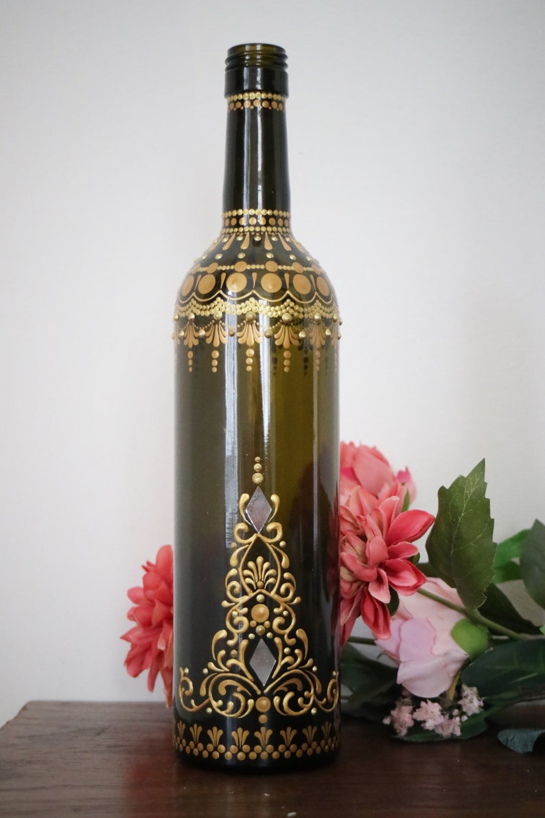 Vintage Retro Henna Flower Vase Decor Flower Vase Hand Etsy