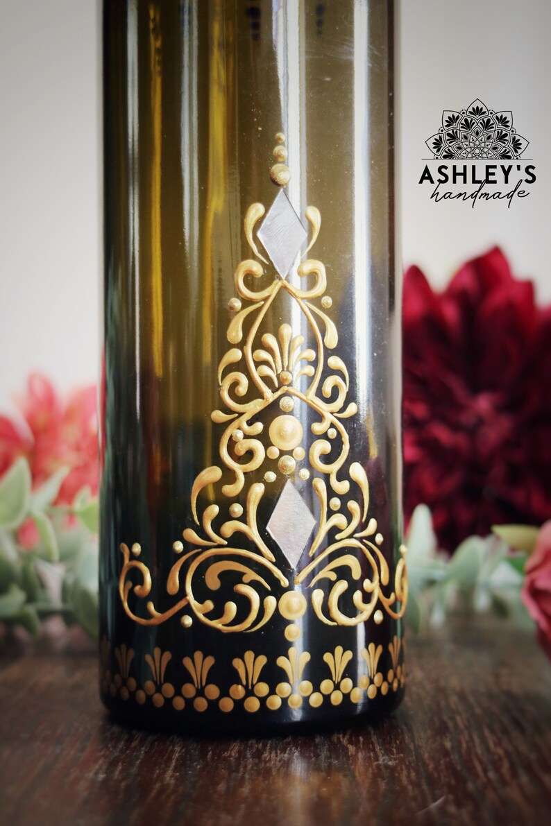 Vintage Retro Henna Flower Vase Decor Flower Vase Hand Etsy