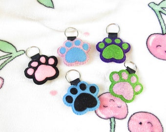 Paw keyrings keycharms zipper pulls | Good Vibe Gifts UK | Accessories | Wool felt