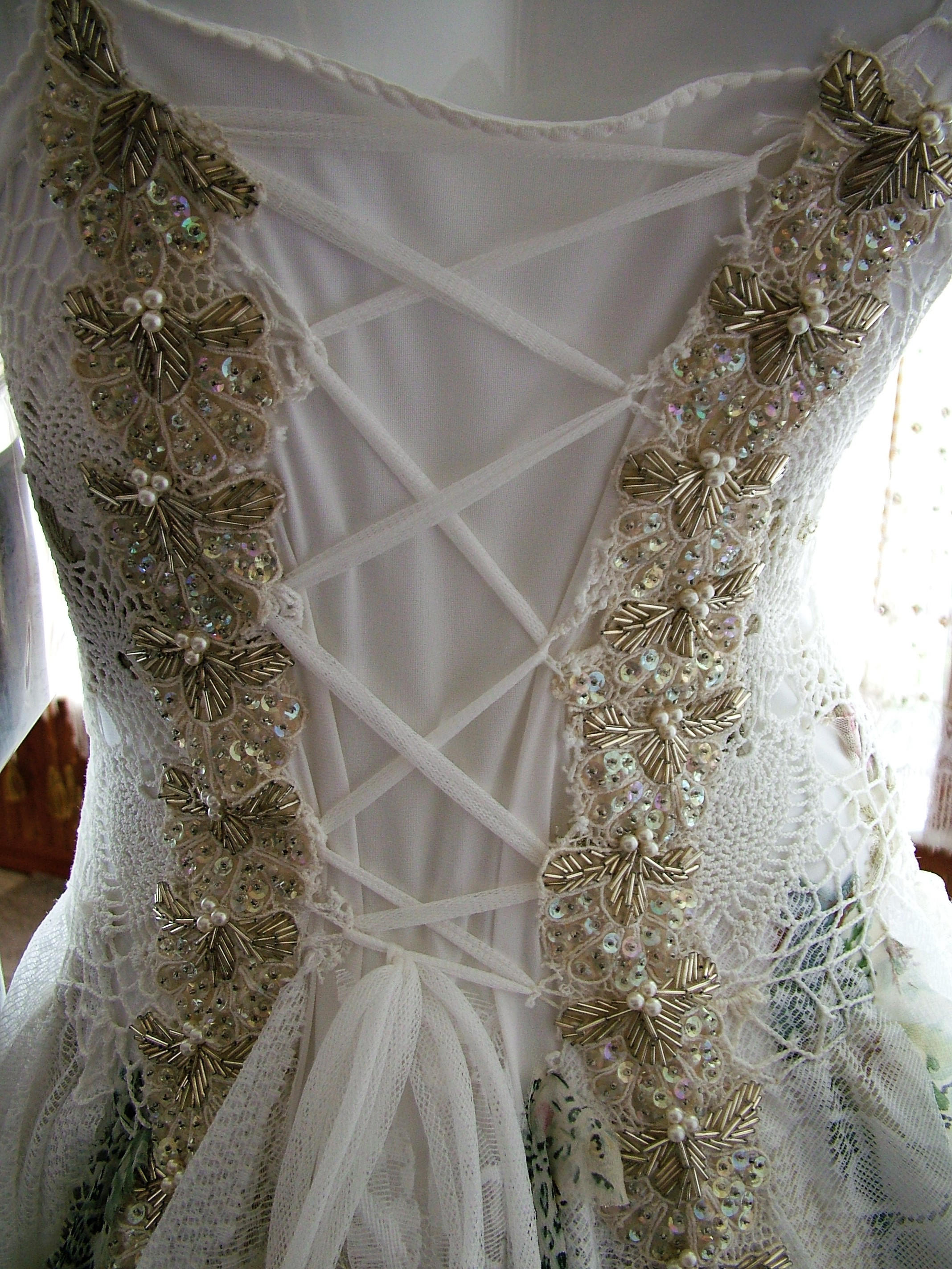 White Green Vintage Inspired Wedding Dress Ice Princess Fairy | Etsy