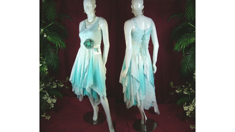 Tiffany Blue Beach Wedding Dress Blue White Dress One Of A Etsy