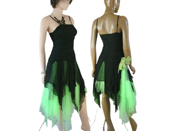 Lime Green and Black Dress Altered ...