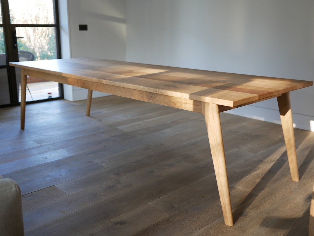 Contemporary English Oak Dining Table - Etsy UK