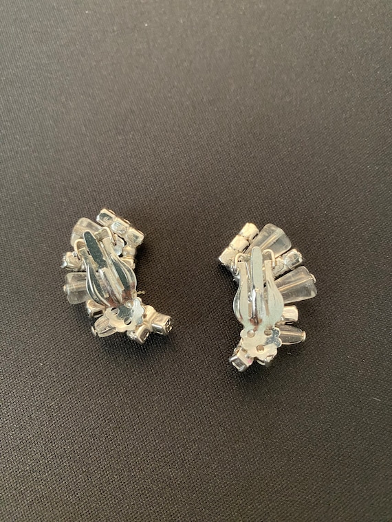 Rhinestone and Lucite Clip on Earrings - image 6