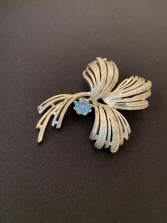 Emmons Silver and Blue Brooch Vintage Jewelry - image 2
