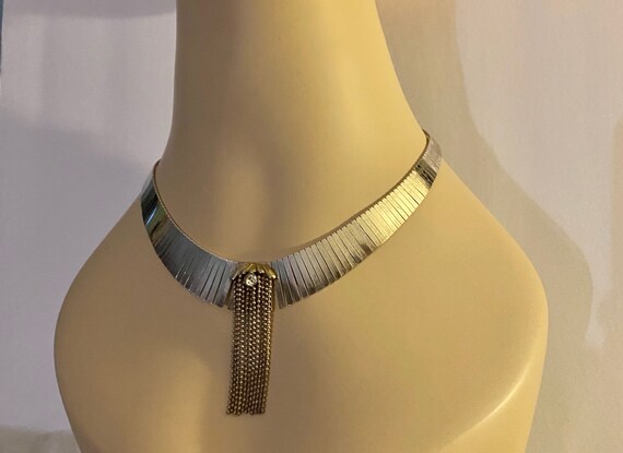 Sterling Silver Fringe Necklace Goldstone Necklace