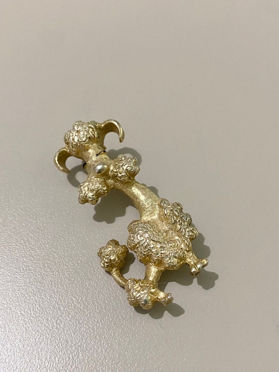 Fancy Gold Poodle Brooch - image 5