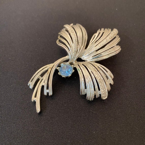 Emmons Silver and Blue Brooch Vintage Jewelry - image 1