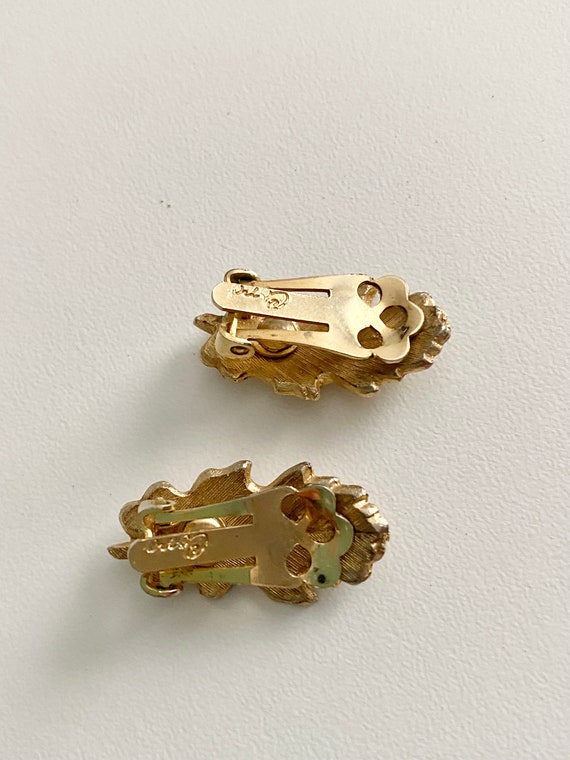 Brushed Gold Coro Clip on Earrings - image 3