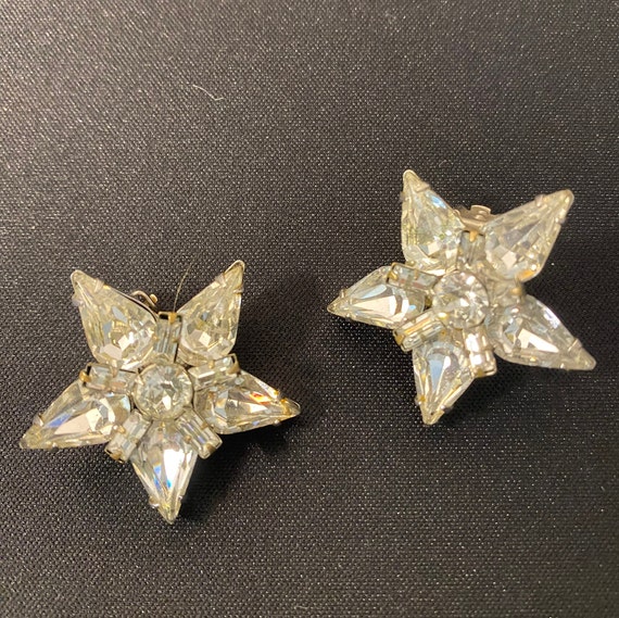 Weiss Rhinestone Star Earrings - image 1