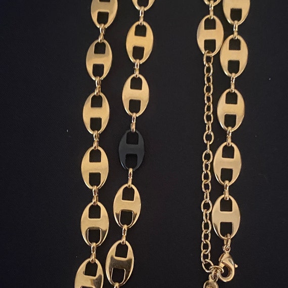 JBK Gold and Black Chain Necklace - image 1