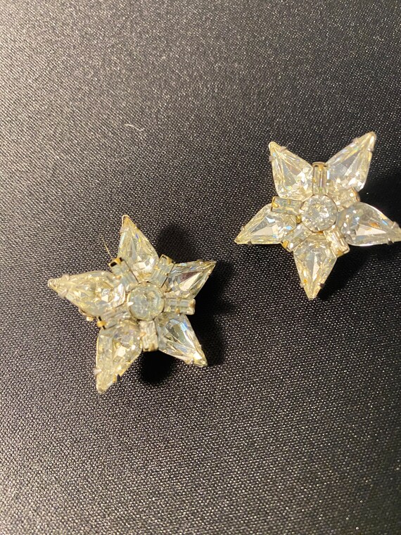 Weiss Rhinestone Star Earrings - image 2