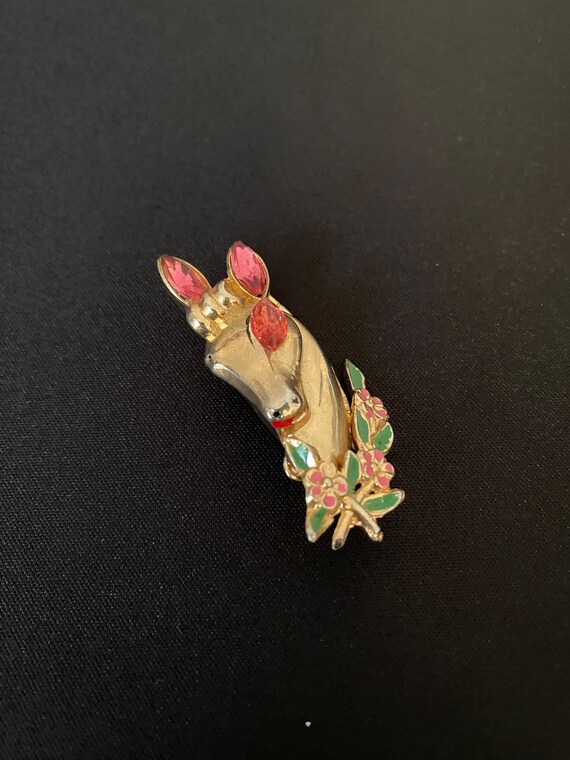 Coro Pat Pend Horse Brooch - image 2