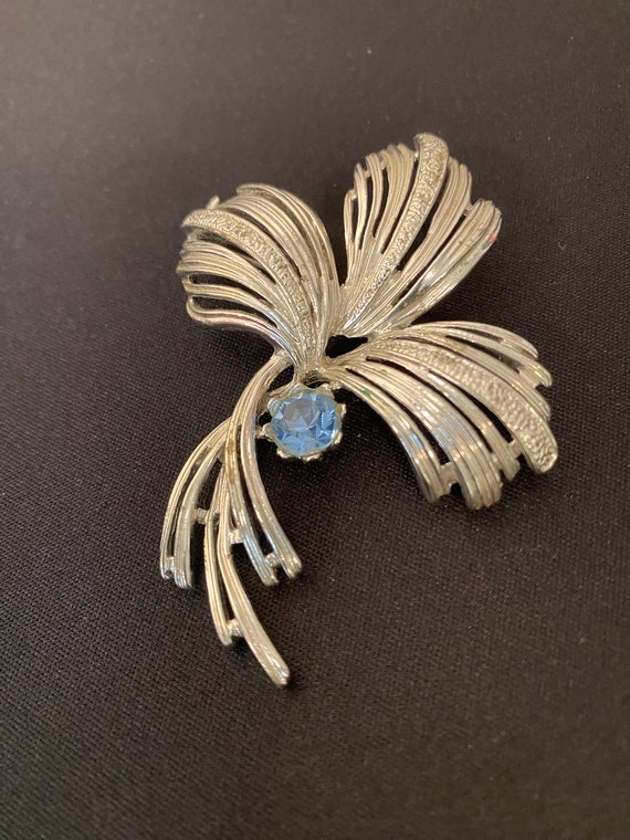 Emmons Silver and Blue Brooch Vintage Jewelry - image 3