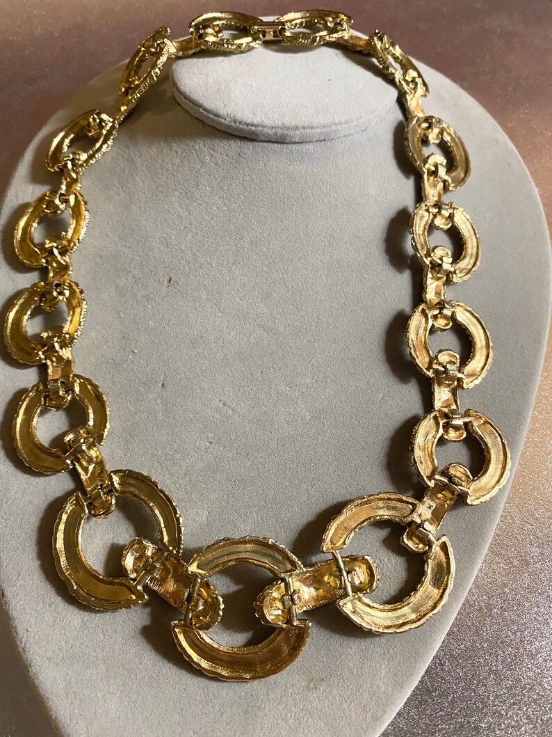 Gold Textured Fashion Necklace