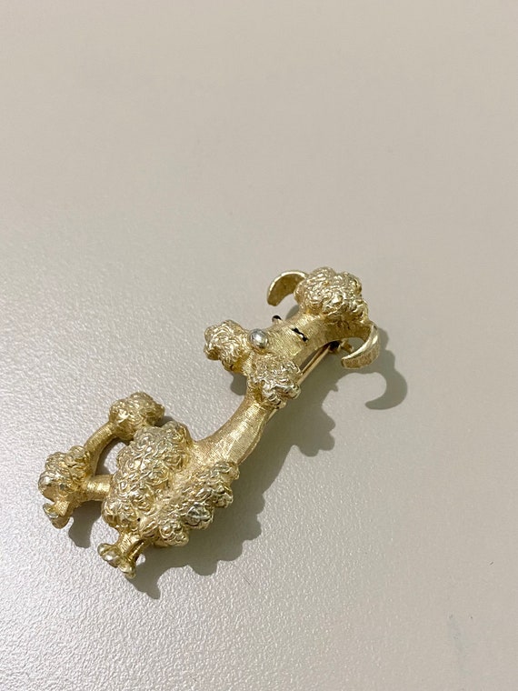 Fancy Gold Poodle Brooch - image 6