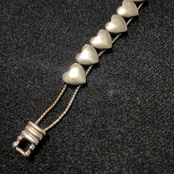 Silver Tone Heart Slide Bracelet