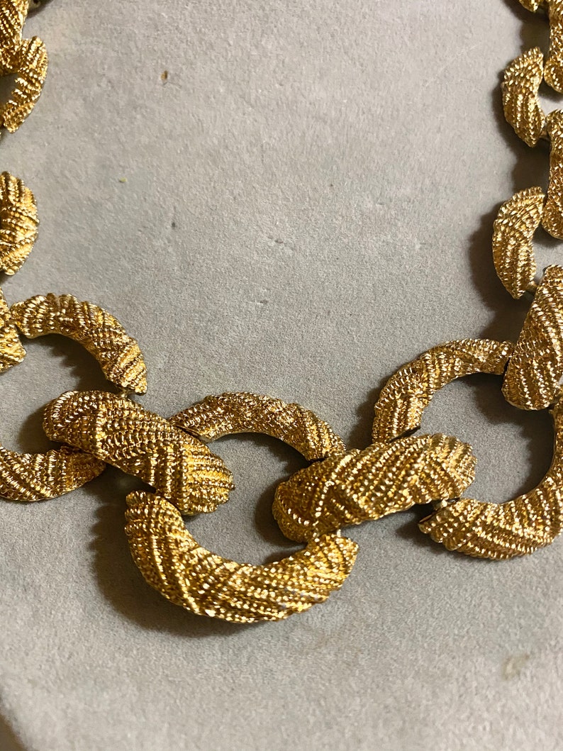 Gold Textured Fashion Necklace