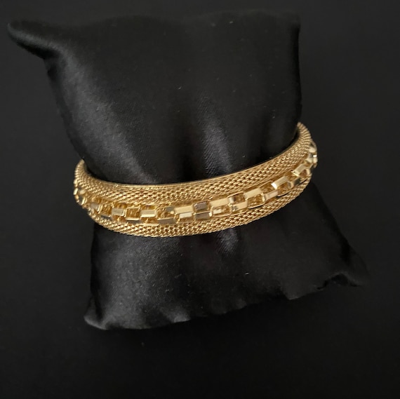 Graziano Gold Mesh Look Bangle Bracelet - image 1