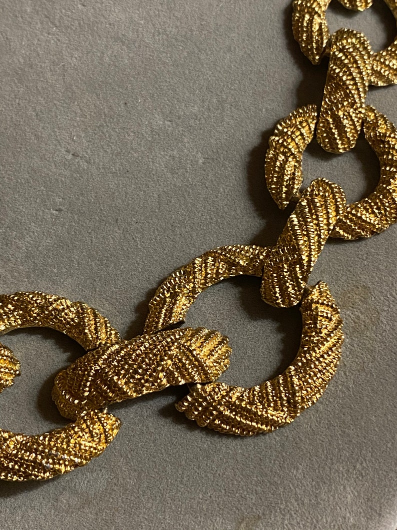 Gold Textured Fashion Necklace