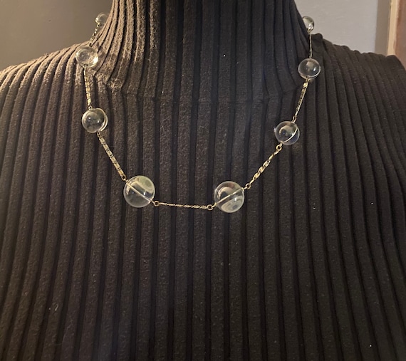 Art Deco Pools of Light and Silver Necklace