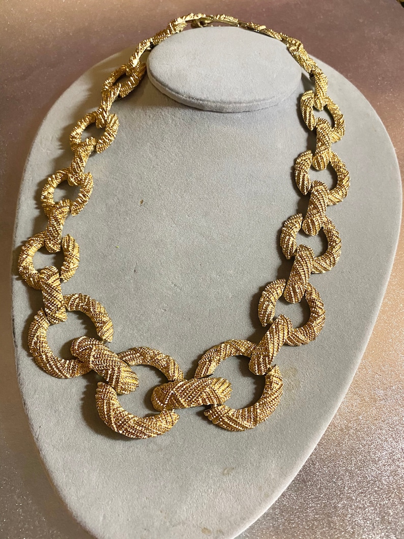 Gold Textured Fashion Necklace