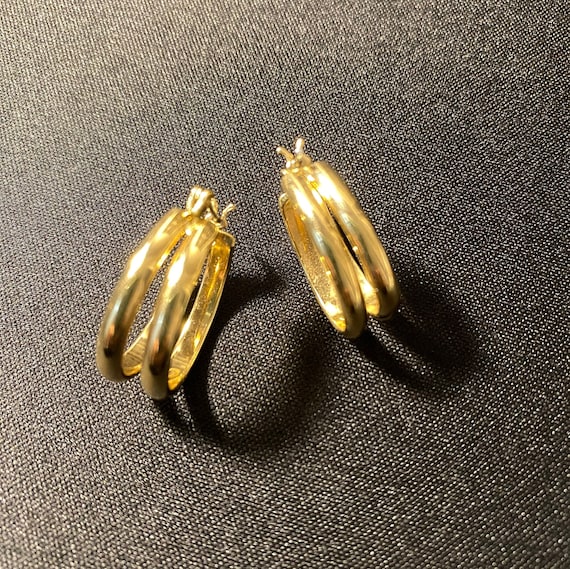 Small Gold Tone Hoop Earrings - image 1