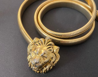 Anne Klein Lion Head Snake Chain Belt