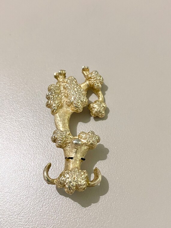 Fancy Gold Poodle Brooch - image 3