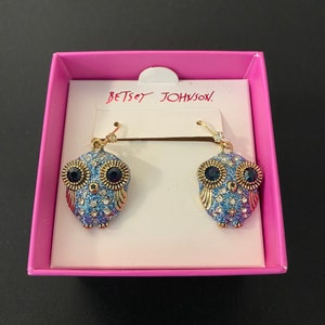 Betsey Johnson Owl Earrings Vintage Fashion Accessory Etsy