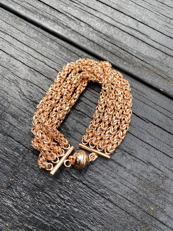 Bronze Milor Italy Byzantine Chain Bracelet Gem