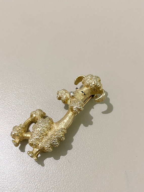 Fancy Gold Poodle Brooch - image 2